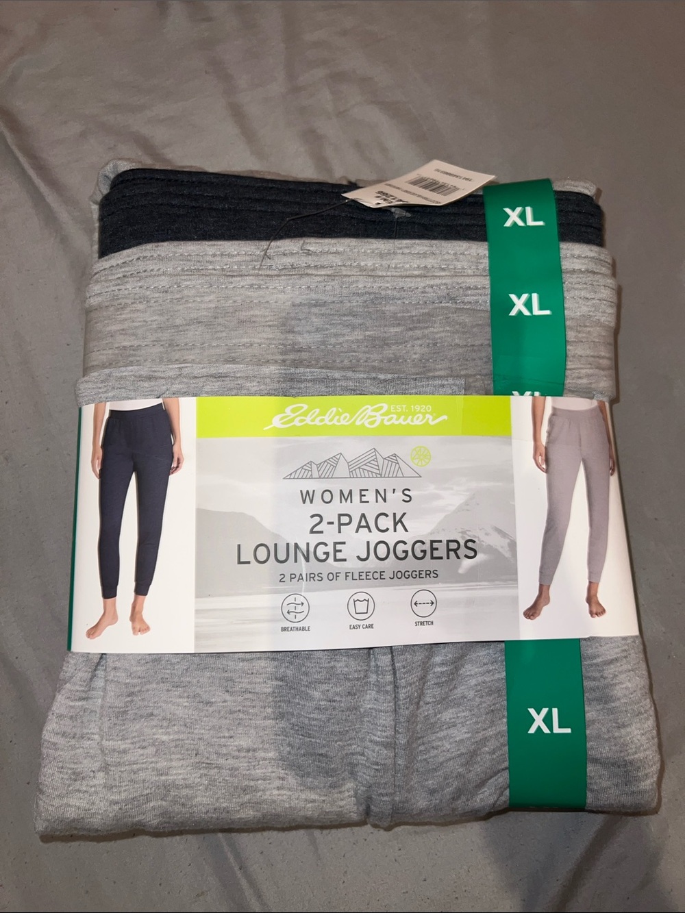 Eddie Bauer Women's 2-Pack Lounge Joggers - Light Gray & Dark Gray